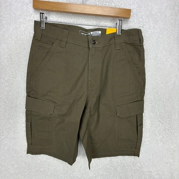 Carhartt Mens 32 Relaxed Fit Force Ripstop Cargo Work Shorts Khaki BS3643 - Picture 2 of 9